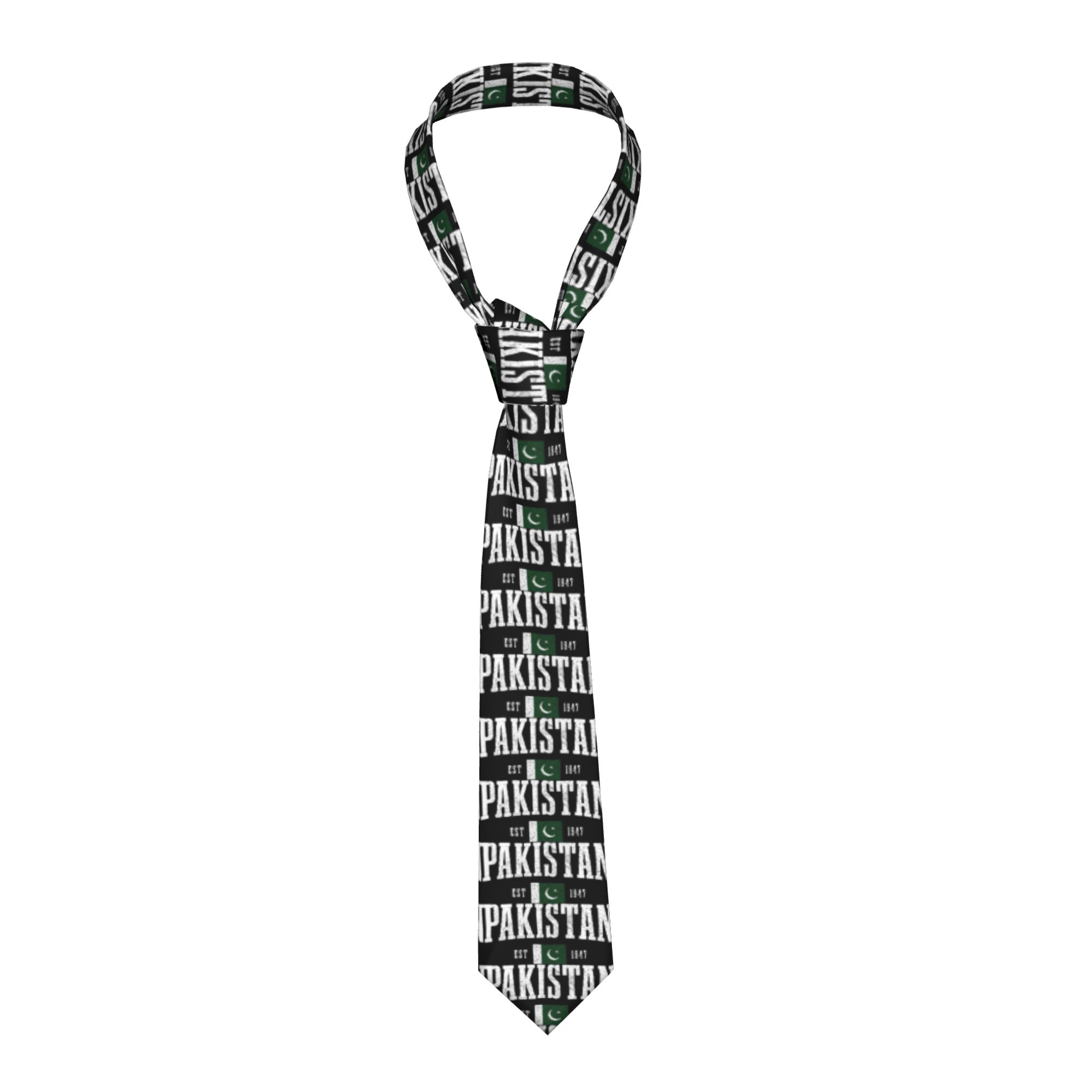 Men Accessories Pakistan - Gravata Masculina com Bandeira do Paquistão,