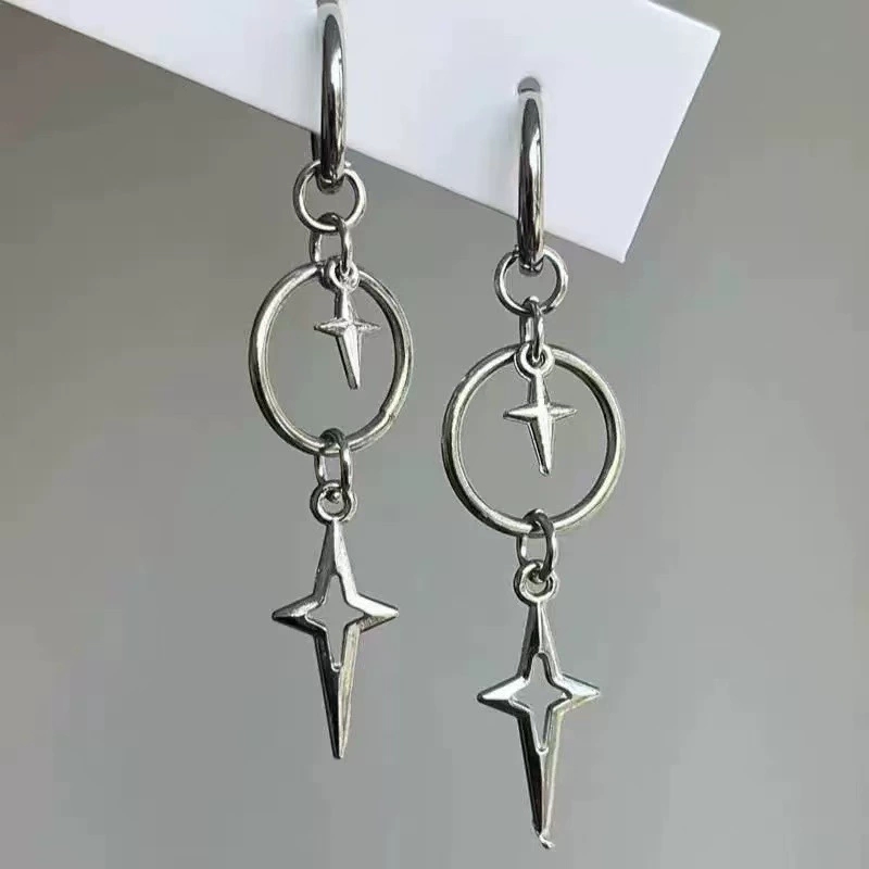 Men'S Accessories In The 90S - Personalizado punk cruz estrela pingente brincos