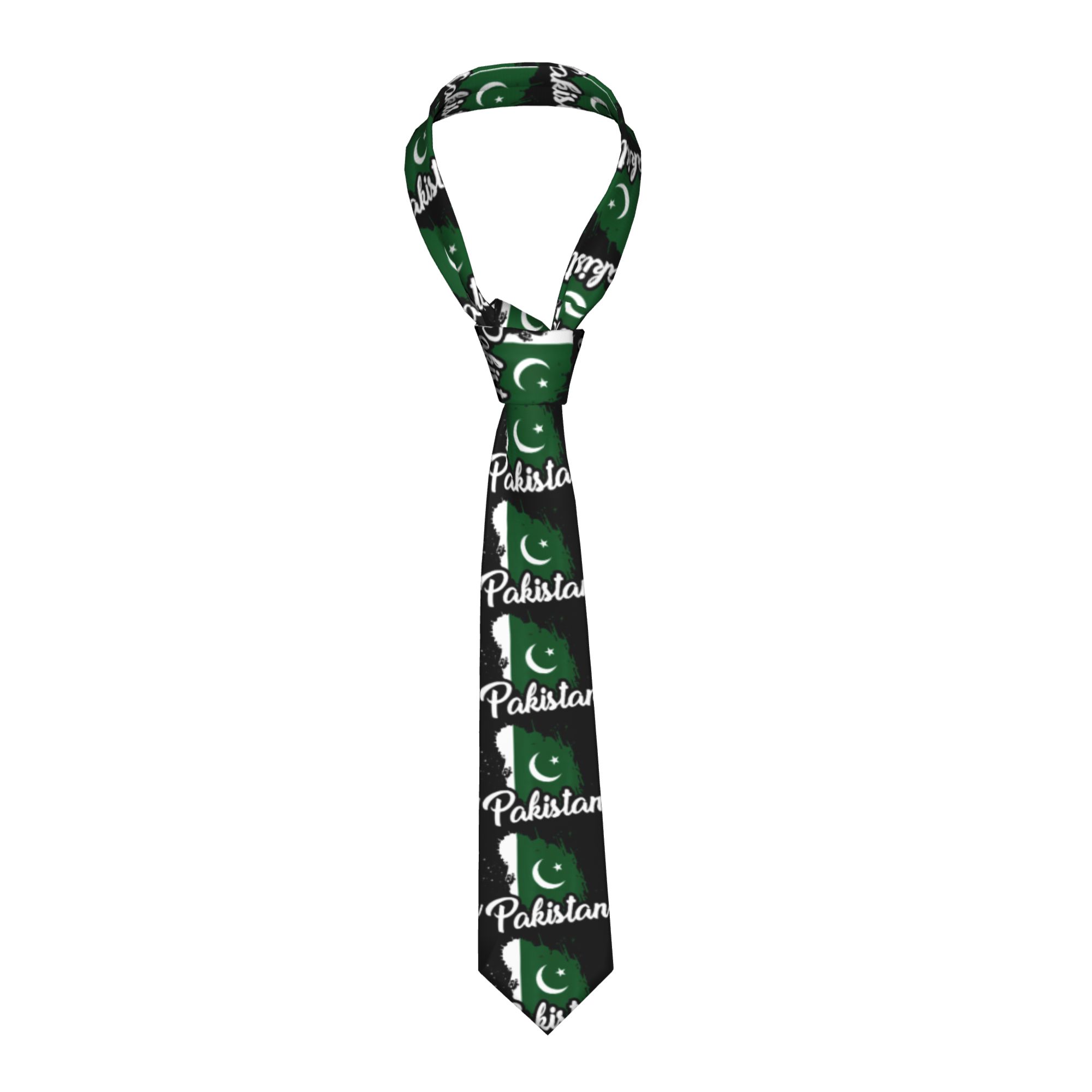 Men Accessories Pakistan - Gravata Masculina com Bandeira do Paquistão,