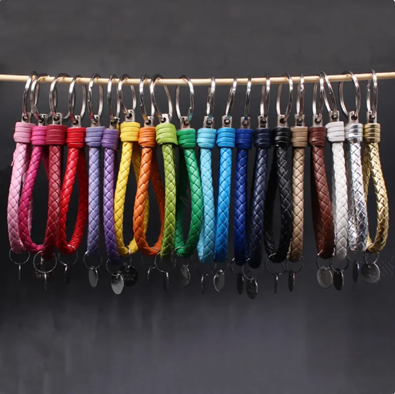 Men Keychain Accessories - 13cm colorido trançado couro do plutônio