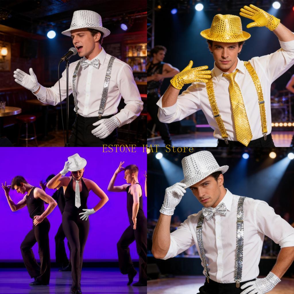 Men'S Accessories In The 90S - 49MF 3/4/5/6Pcs Lantejoulas Dance Star Costume