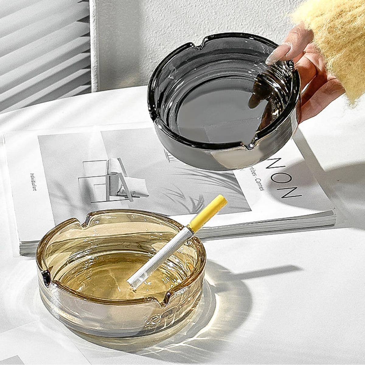 Men'S Accessories Tray - Cinzeiro de Vidro Transparente para Charutos,