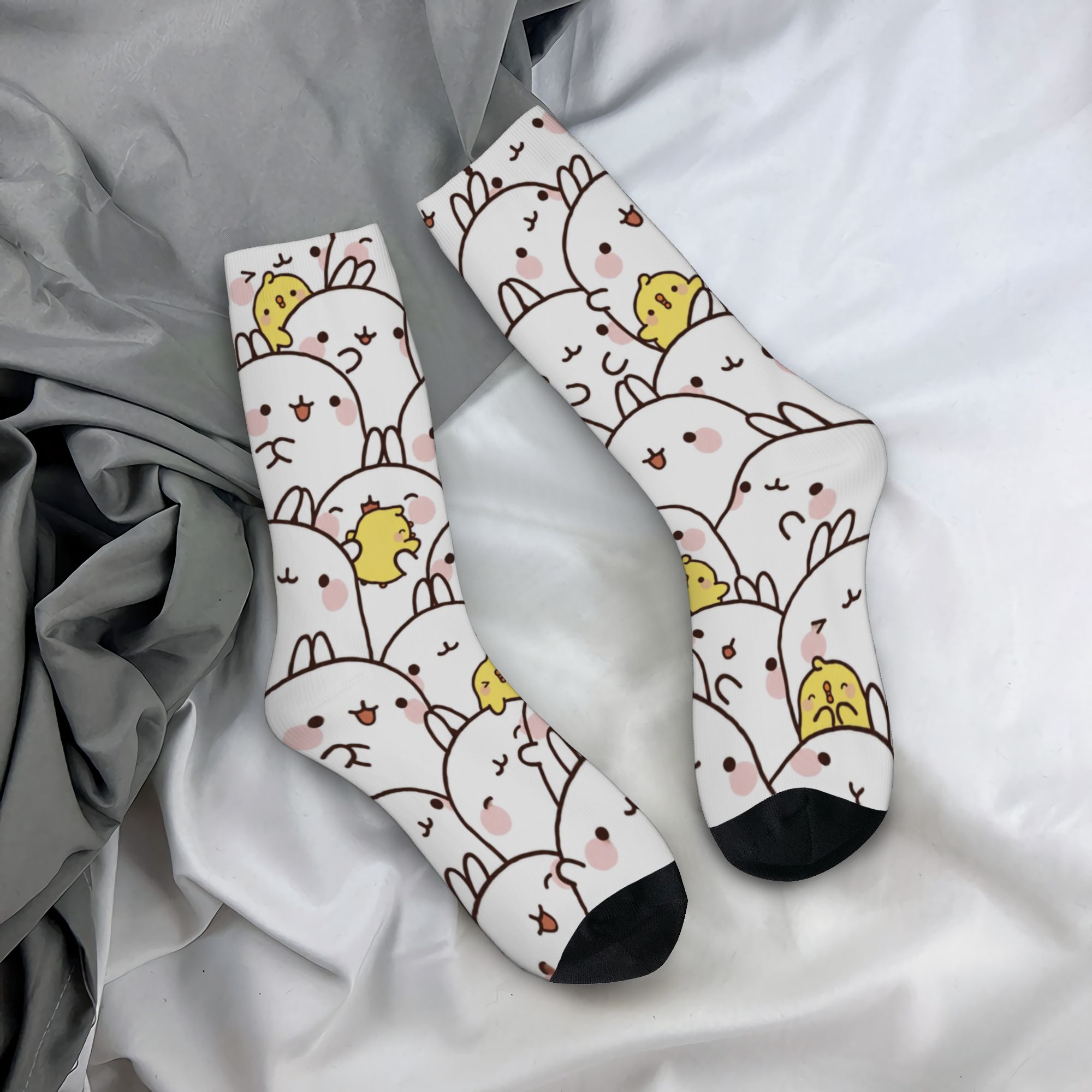 Men'S Accessories Best - Meias de algodão com desenho Molang