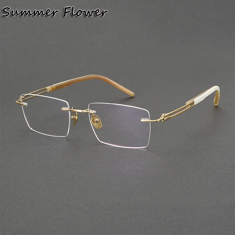 Men'S Accessories High End - Óculos sem aro de titânio puro,
