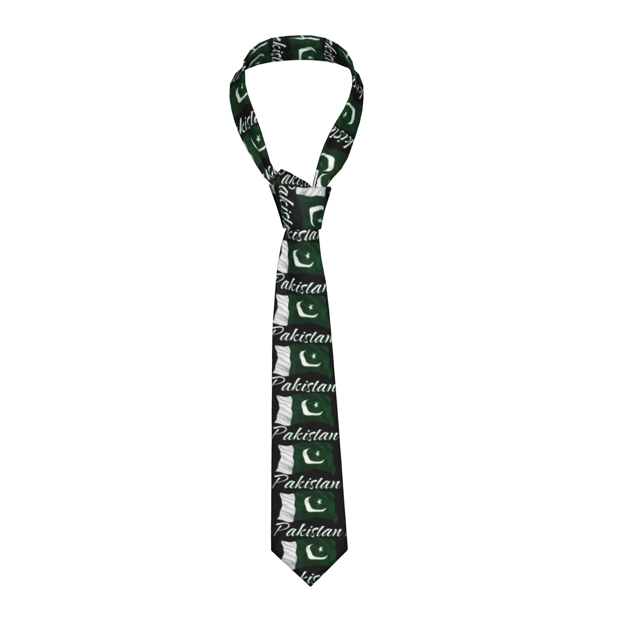 Men Accessories Pakistan - Gravata masculina com bandeira do Paquistão,