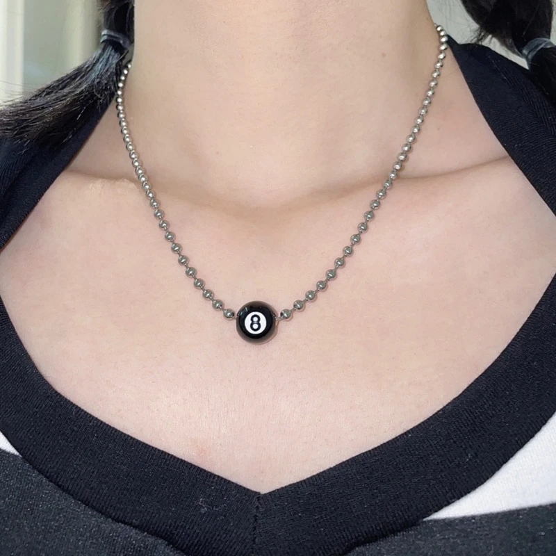 Kpop 8 bolas de bilhar pingent - Men'S Accessories In The 90S avaliação e preço