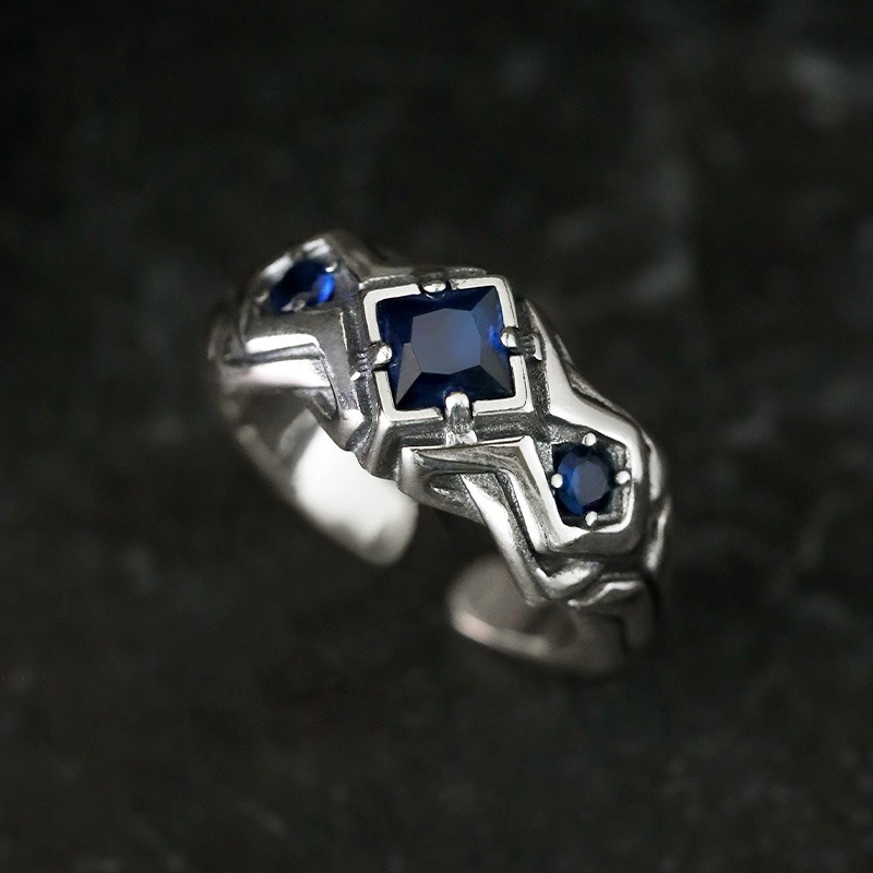 Novo anel retrô de zircão azul - Men'S Accessories High End avaliação e preço