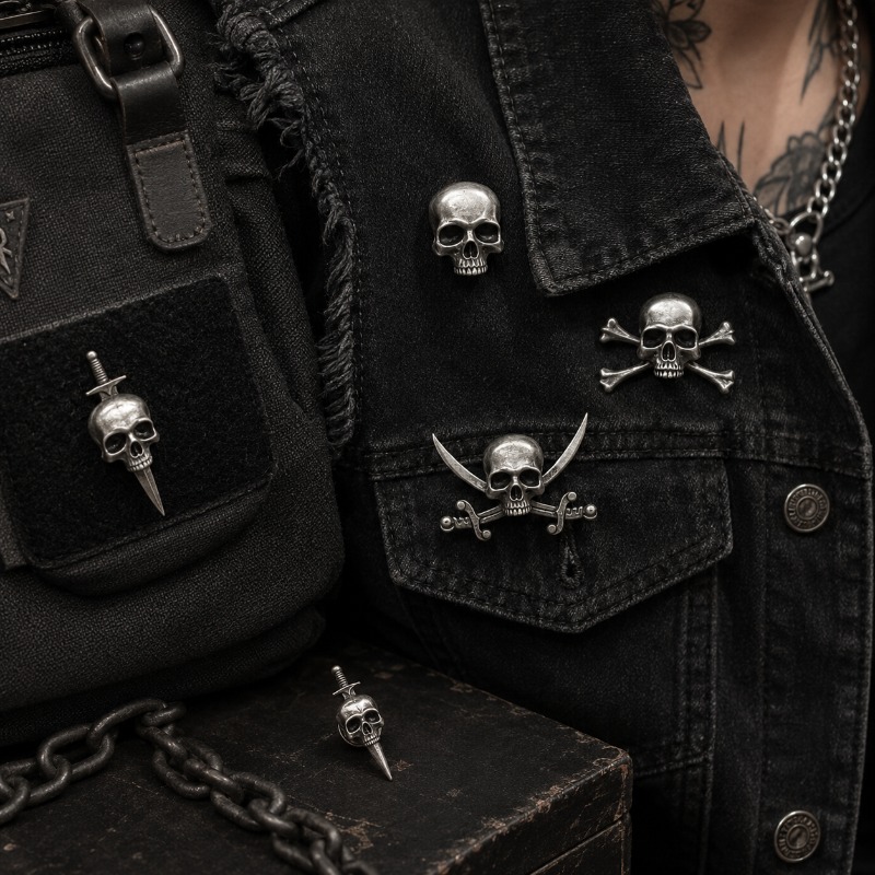 Broche de Caveira Retrô Hip-ho - Men'S Accessories High End avaliação e preço