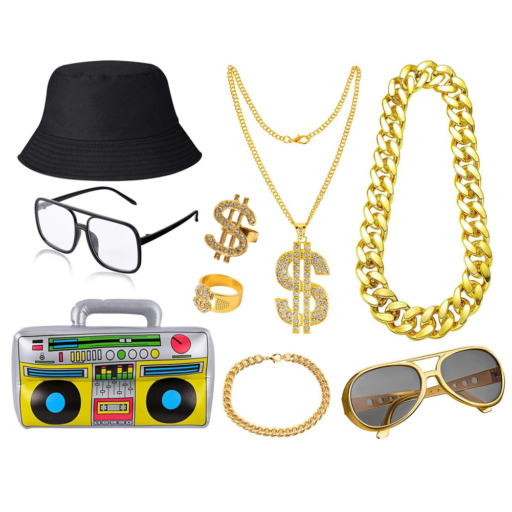 Kit de fantasia de hip hop dos - Men'S Accessories In The 90S avaliação e preço