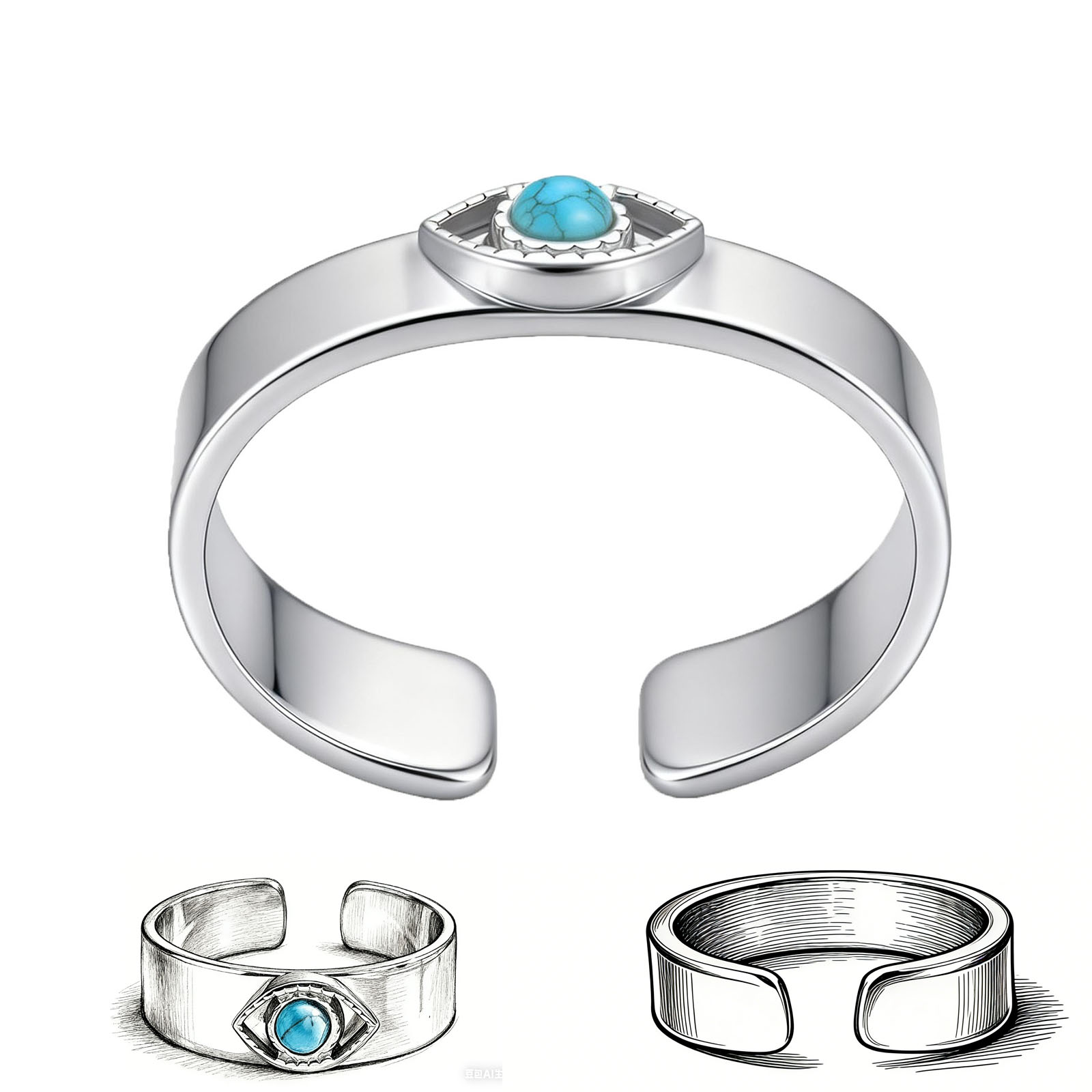 Anéis Clássicos Olho Grego par - Men Accessories Evil Eye avaliação e preço