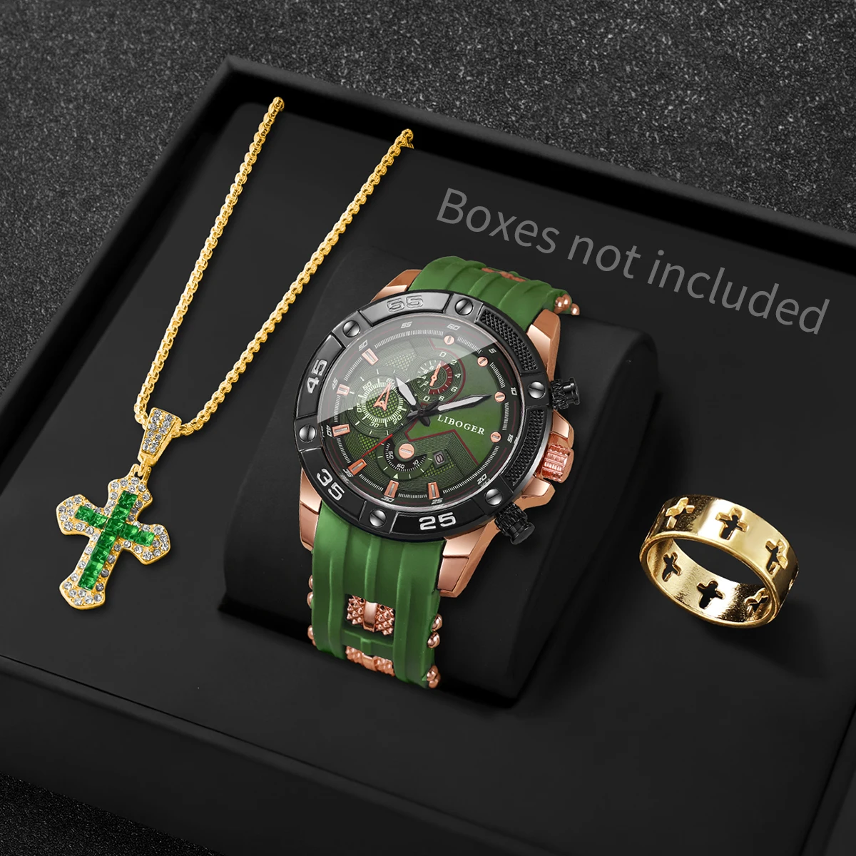 Conjunto de 3 Peças: Relógio E - Men Accessories Gadgets avaliação e preço